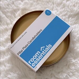 Small Gold Powder Coated Metal Plates Candle Holders (4 pack) Room Essentials